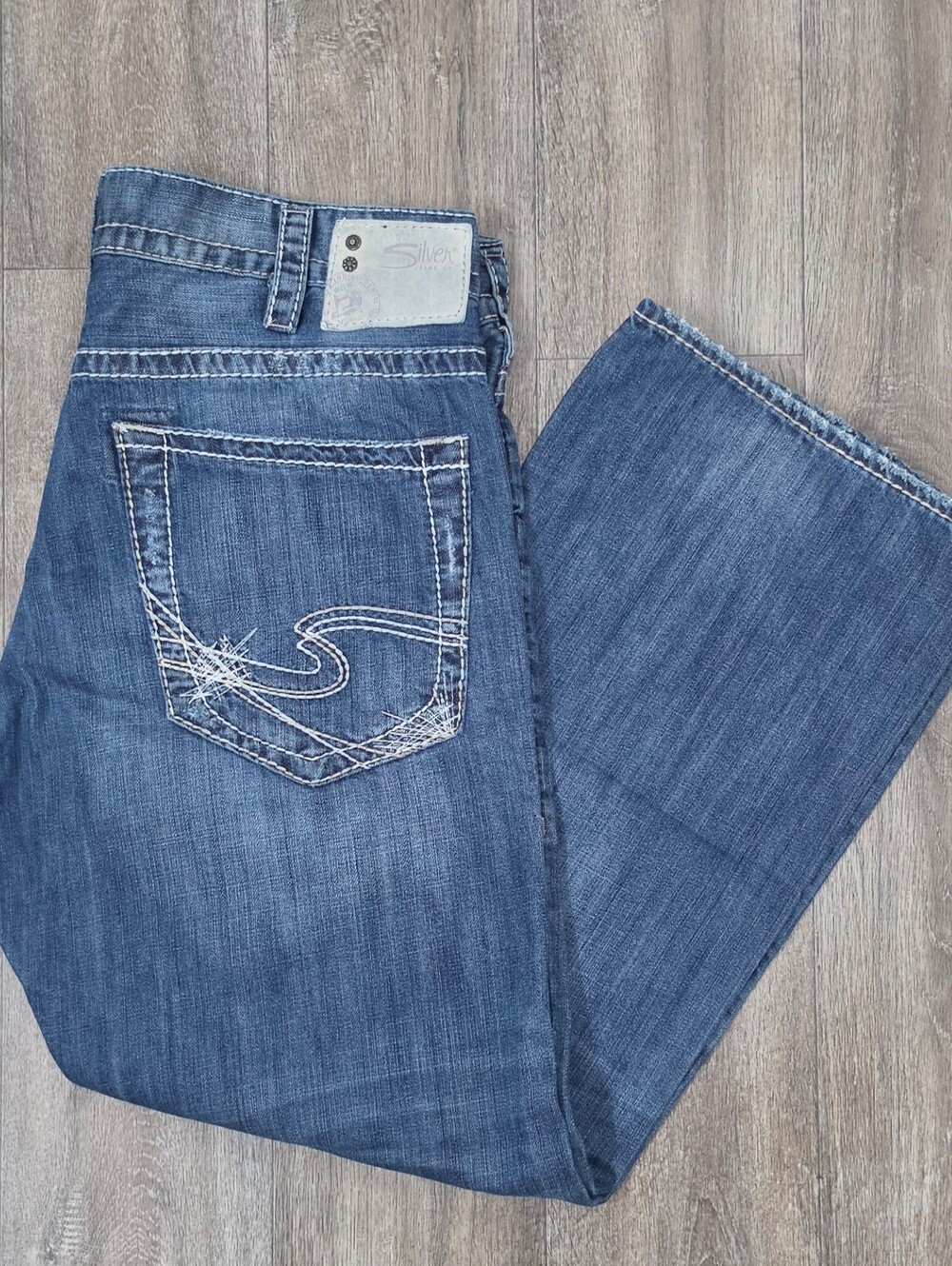 Silver Jeans Brand Men's Relaxed Fit "ZAC" Straight-Leg Jeans-Size 36 X 30
